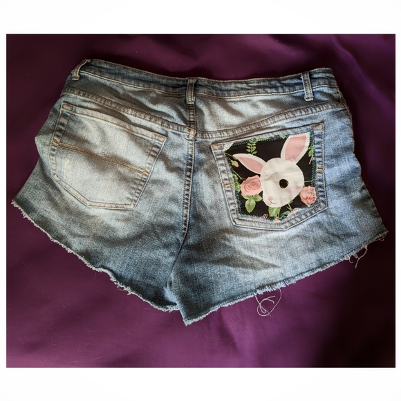 SOLD*One of a Kind!!! Denim Shorts -Hand Altered - Size 13 - Picture 2 of 5